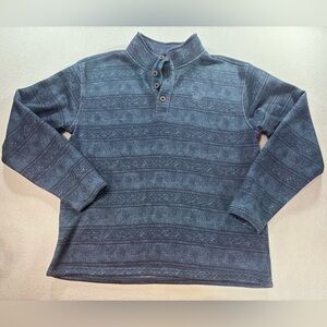 Ariat Wesley Shirt Mens Large Blue Aztec Fleece Henley Pullover Western